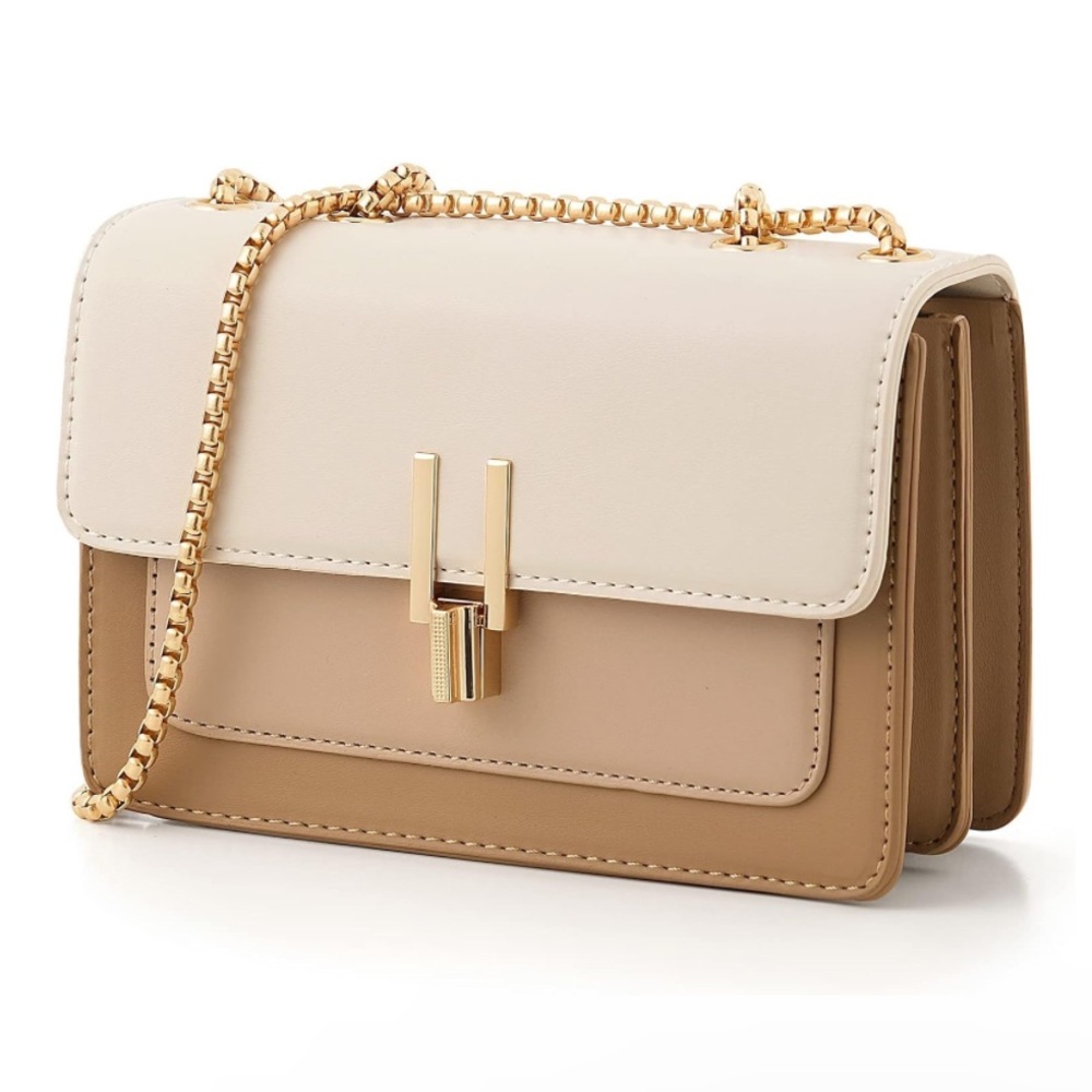 Crossbody Clutch Purse Beige and Tan